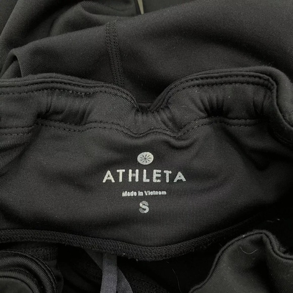 Athleta Leggings Women's Size S Black Elastic Waist Logo Skinny Ankle Zip - Picture 4 of 10